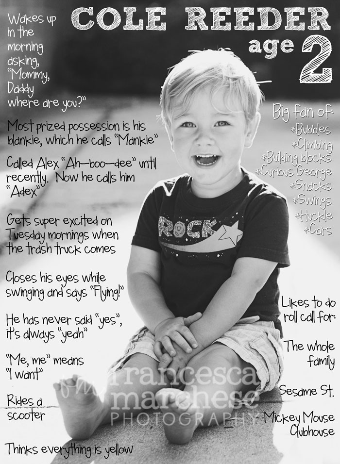 Birthday poster with the milestones and fun facts for that year of the child's life