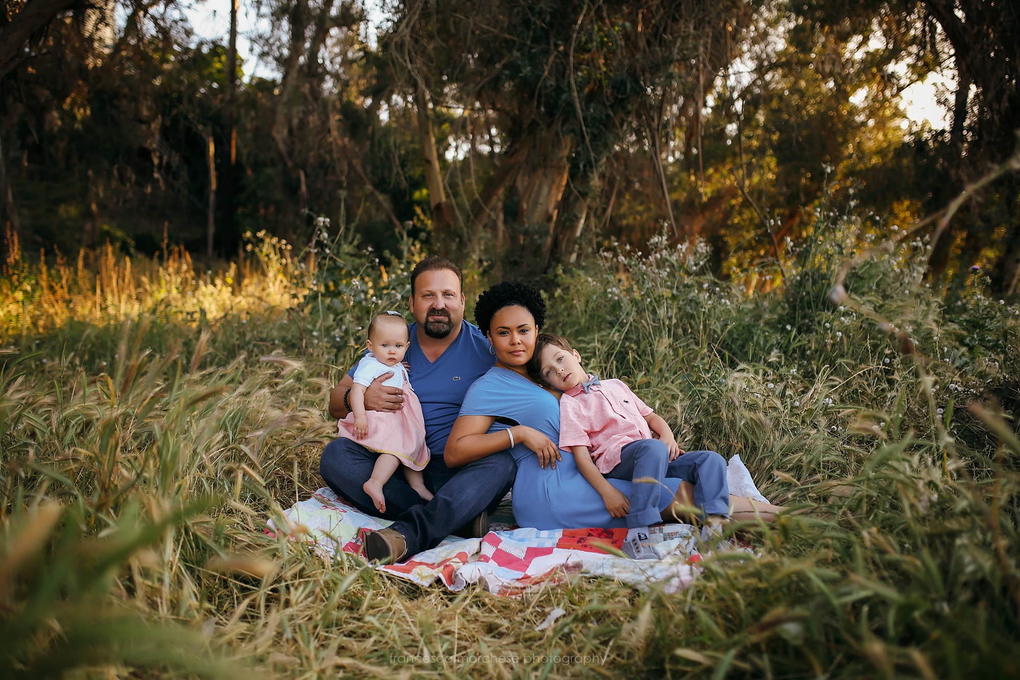 family of four spring time wild flowers southern california Francesca Marchese Photography