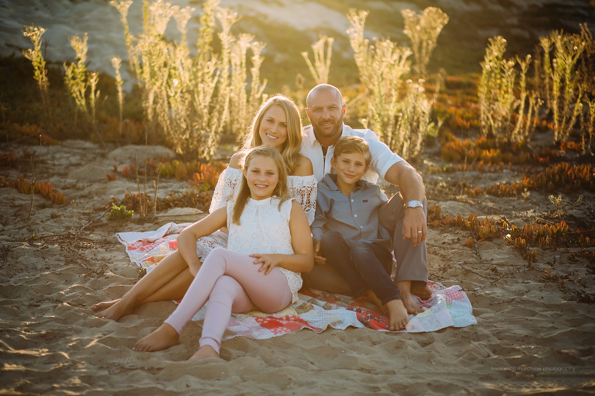 Francesca Marchese Photography family sunset beach session in southern california