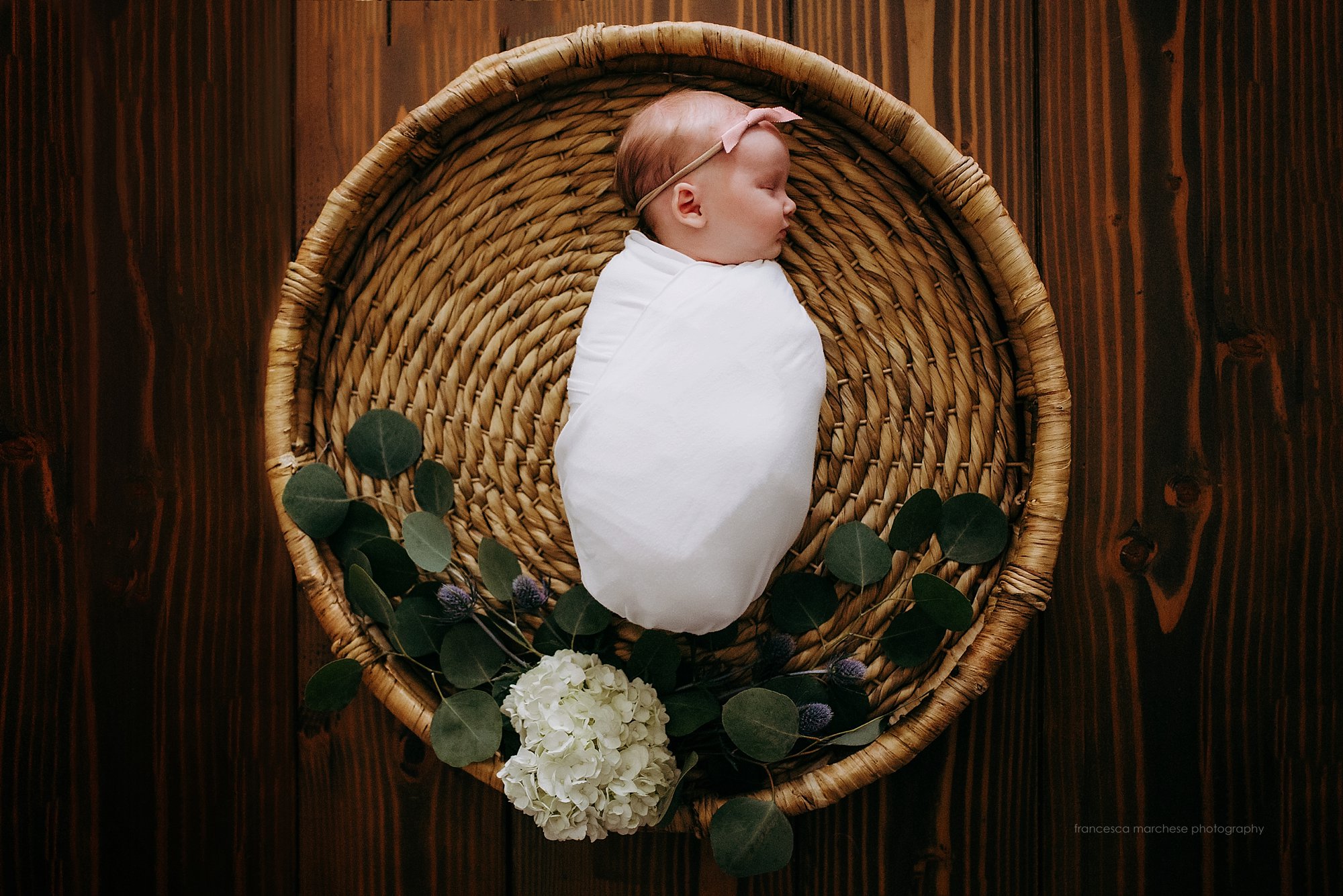 Francesca Marchese Photography lifestyle newborn rusti flower basket