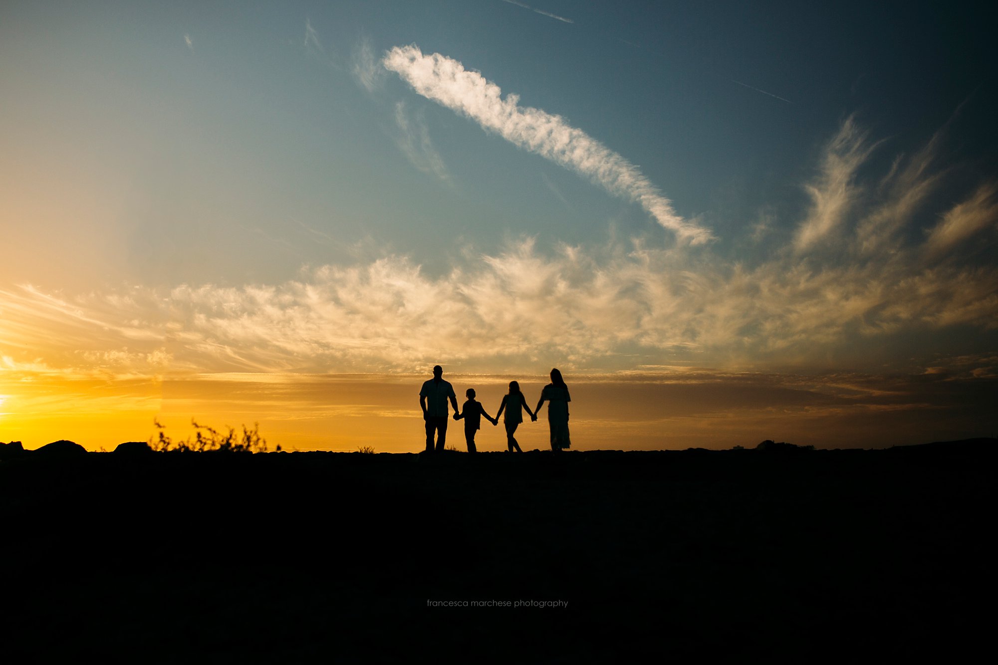 Francesca Marchese Photography silhouette family of four
