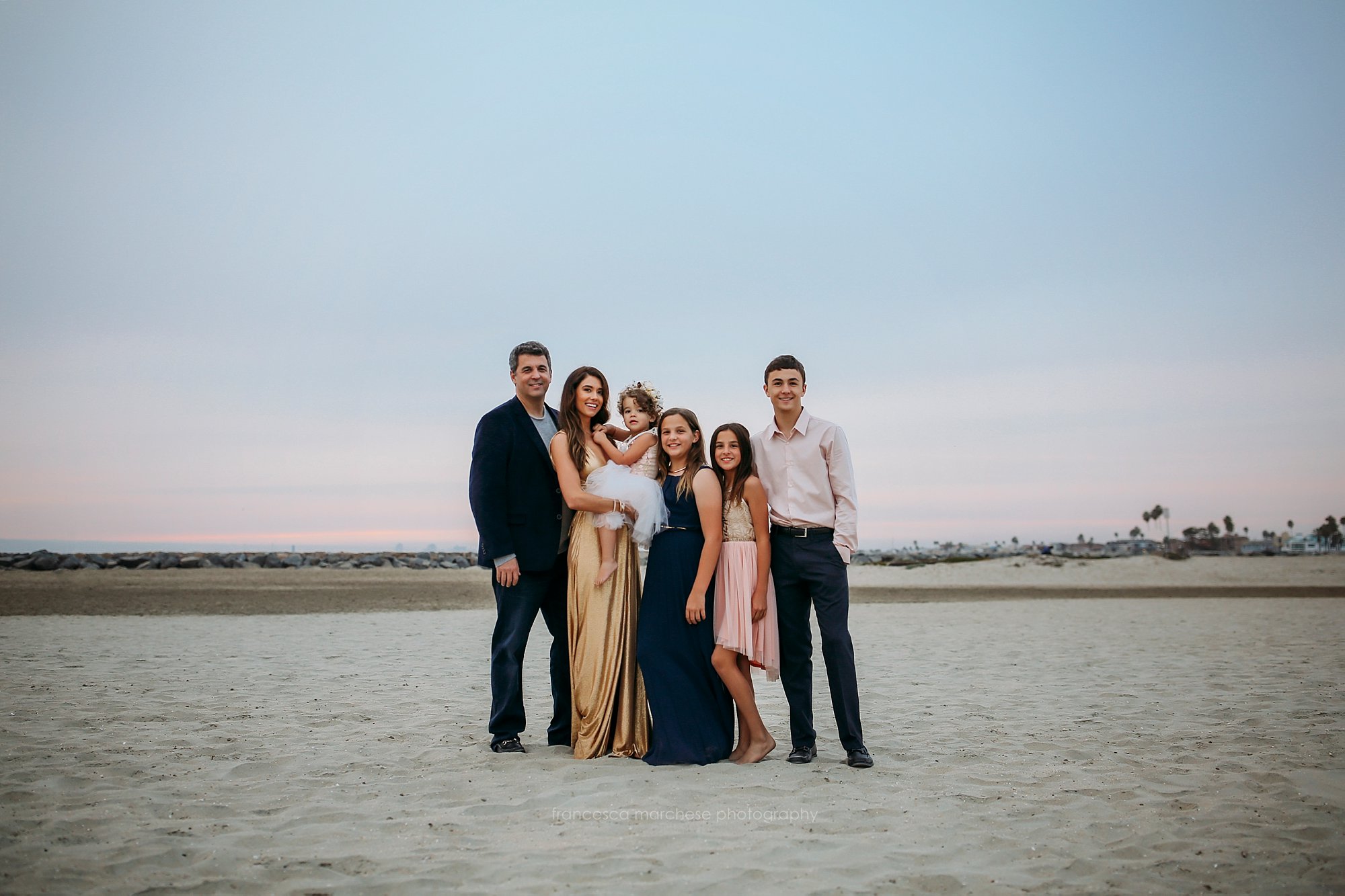 Francesca Marchese Photography - Family Photographer Starkman Family sunset beach session - family of 6 Guy and Elicia Starkman