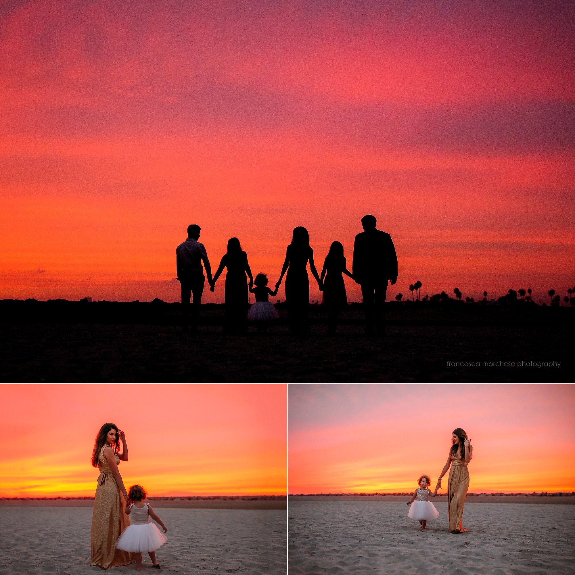 Francesca Marchese Photography - Family Photographer Starkman Family sunset beach session - pink sunset