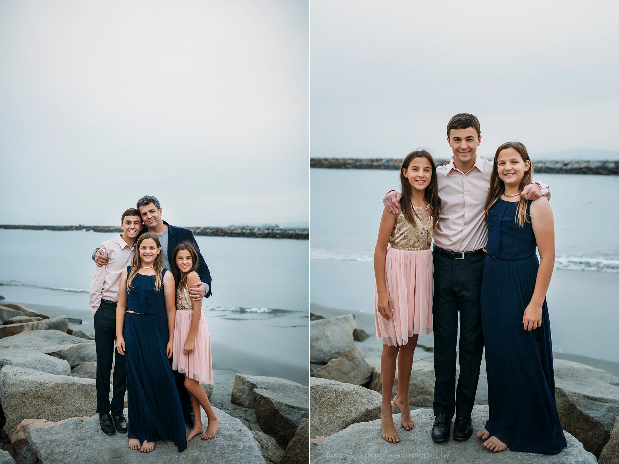 Francesca Marchese Photography - Family Photographer Starkman Family sunset beach session - dad with older children