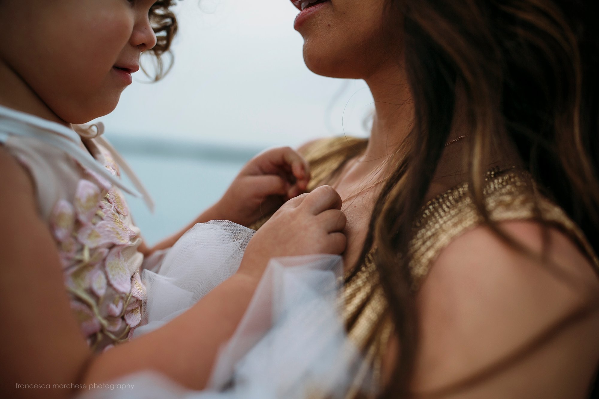 Francesca Marchese Photography - Family Photographer Starkman Family sunset beach session - mother and daughter details
