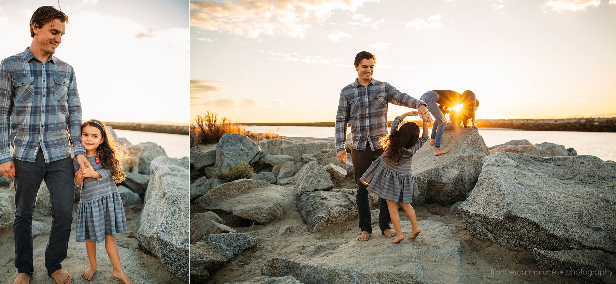 daddy and daughter dancing - Francesca Marchese Photography Orange County beach family golden hour session