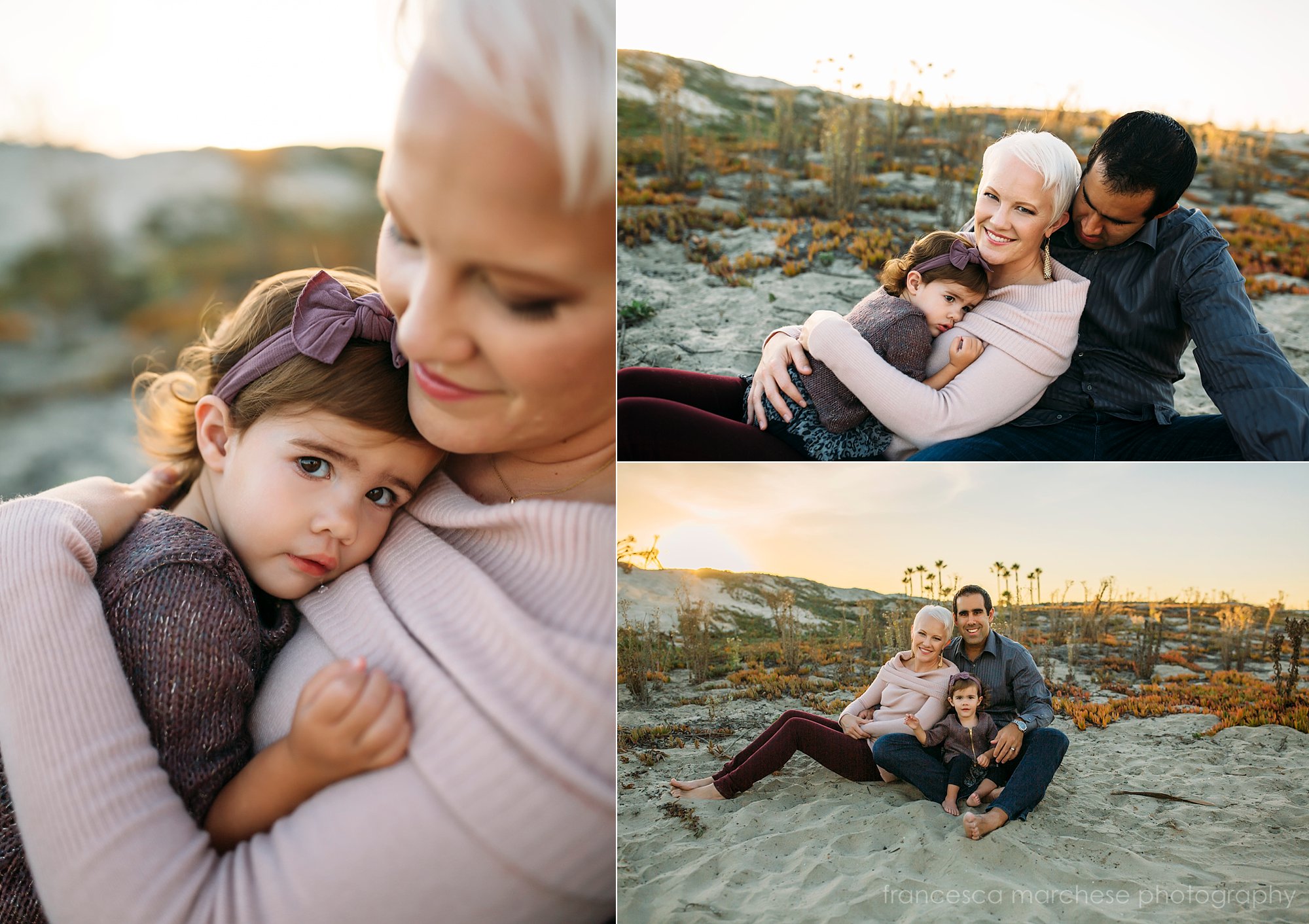 family of 3 at the beach - Francesca Marchese Photography Orange County Los Angeles Southern California Family Photographer